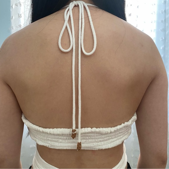 Free People Endless Summer Fly Away Halter Cropped Top in White Women's Size XS - Picture 10 of 15